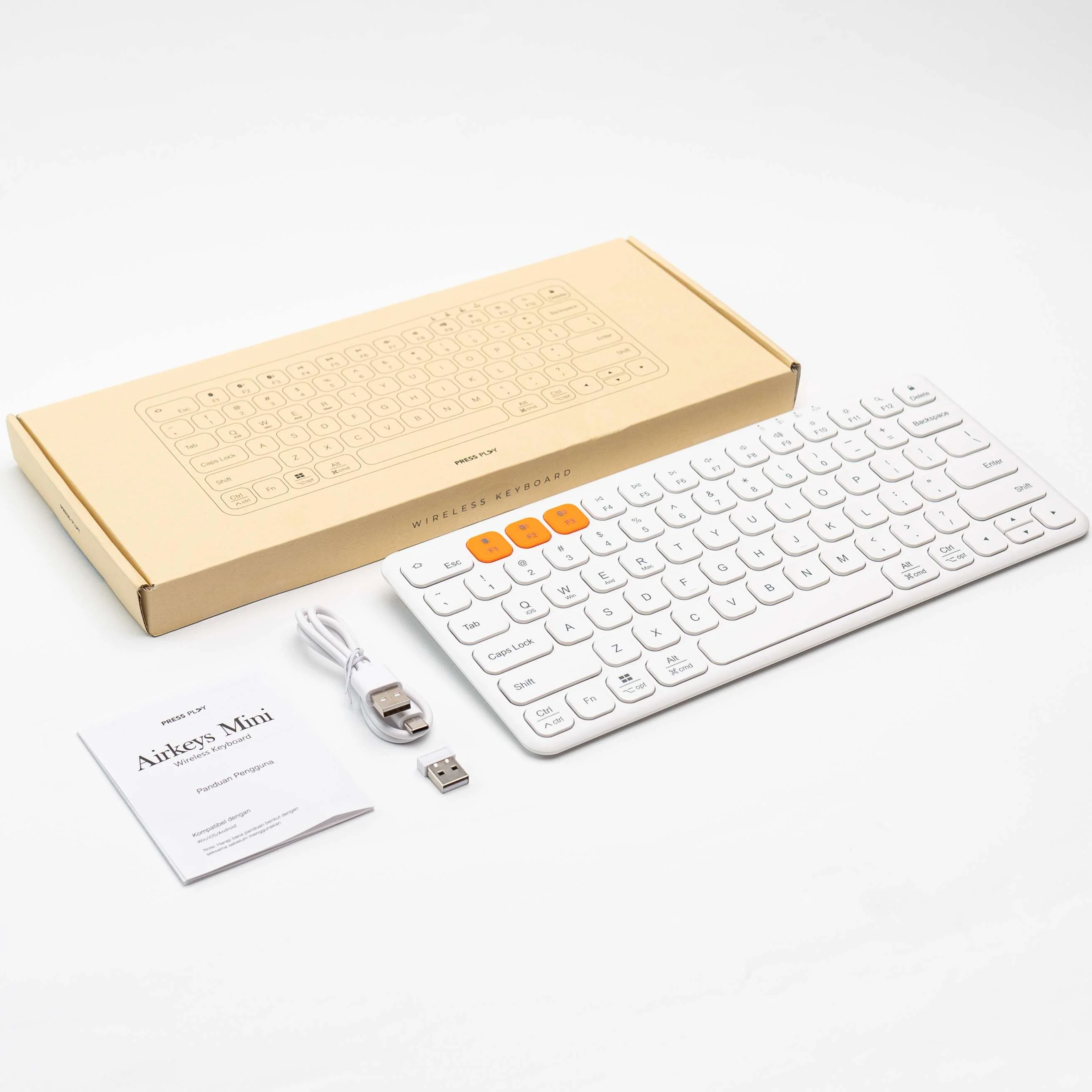 AirKeys Wireless Compact Keyboard Bluetooth 2.4G Dongle by Press Play - Image 10