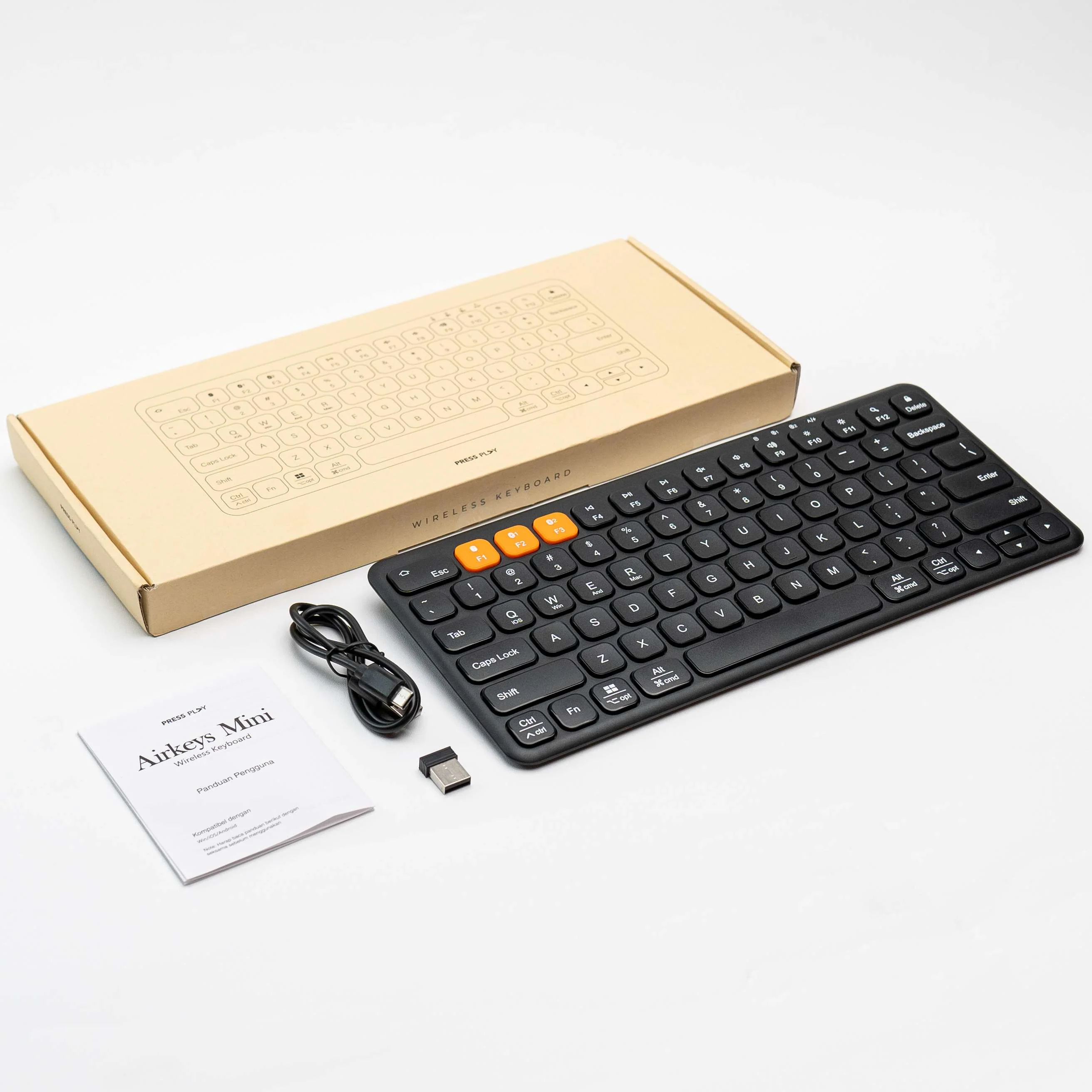 AirKeys Wireless Compact Keyboard Bluetooth 2.4G Dongle by Press Play - Image 7