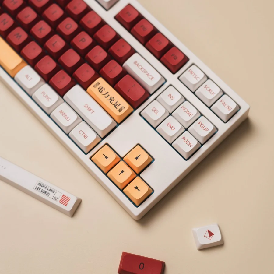Asuka EVANGELION PBT Dye Sub Keycaps Mechanical Keyboard - Image 4