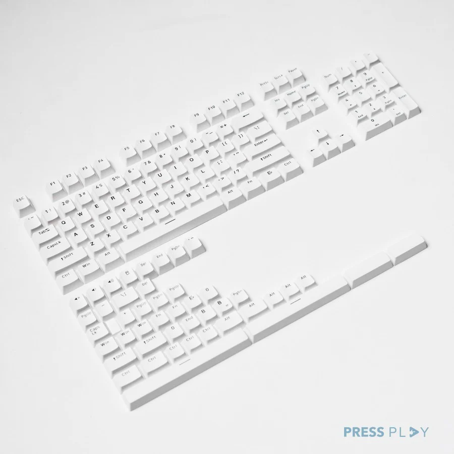 BoW Black on White PBT Doubleshot Keycaps Set by Press Play - Image 8