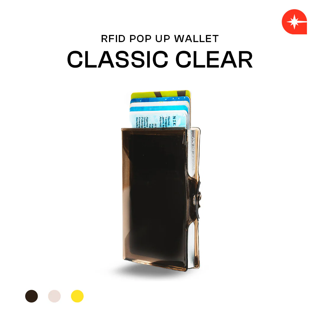 CLASSIC Clear RFID Pop Up Card Wallet