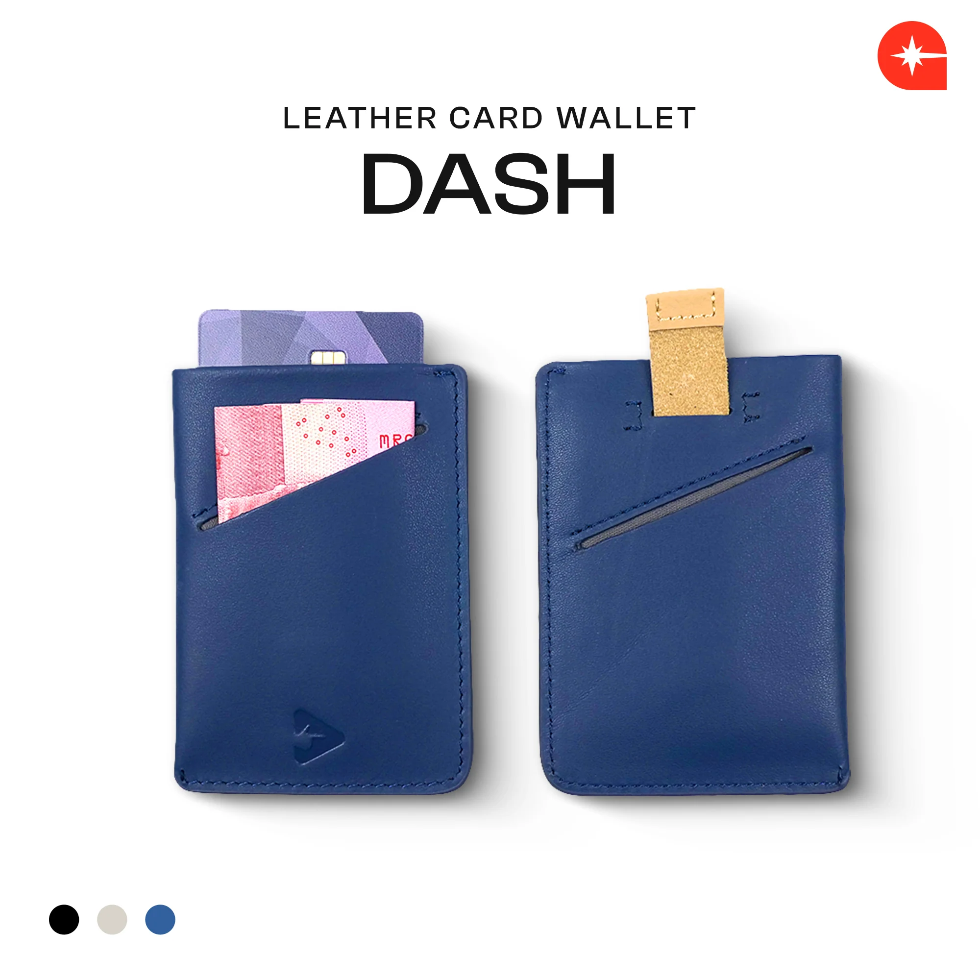 DASH Leather Card Wallet Holder by Press Play
