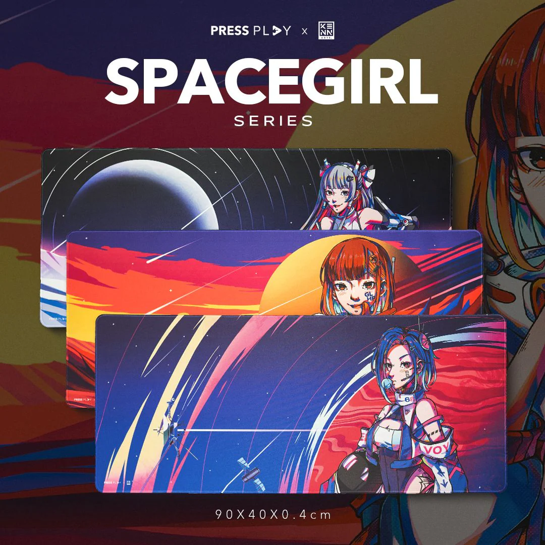 SPACEGIRLS Press Play x kenn.arts Gaming Mousepad Deskmat - Image 2
