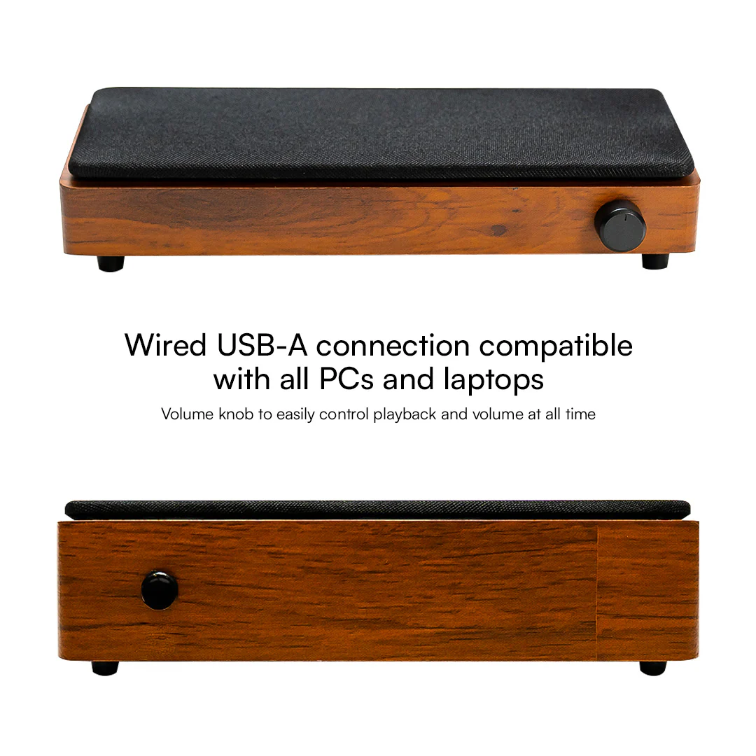 FORTE Stereo Wooden Desktop Soundbar Speaker - Image 3