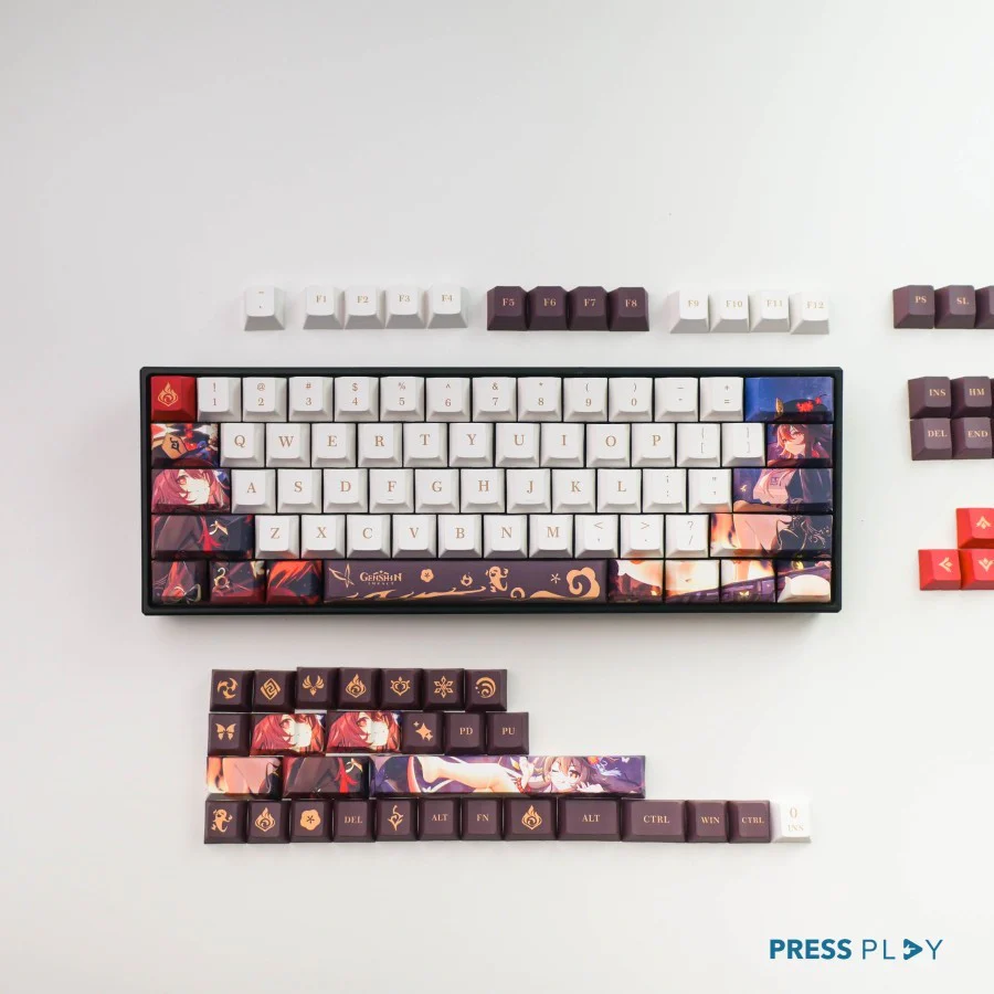 Genshin Impact HU TAO PBT Dye Sub Keycaps Mechanical Keyboard - Image 2