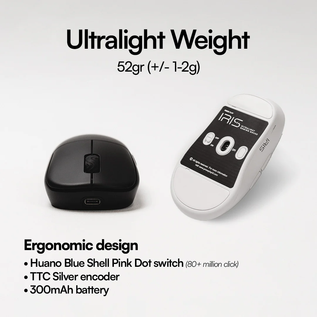 IRIS Ultralight Ergonomic Wireless Gaming Mouse - Image 4
