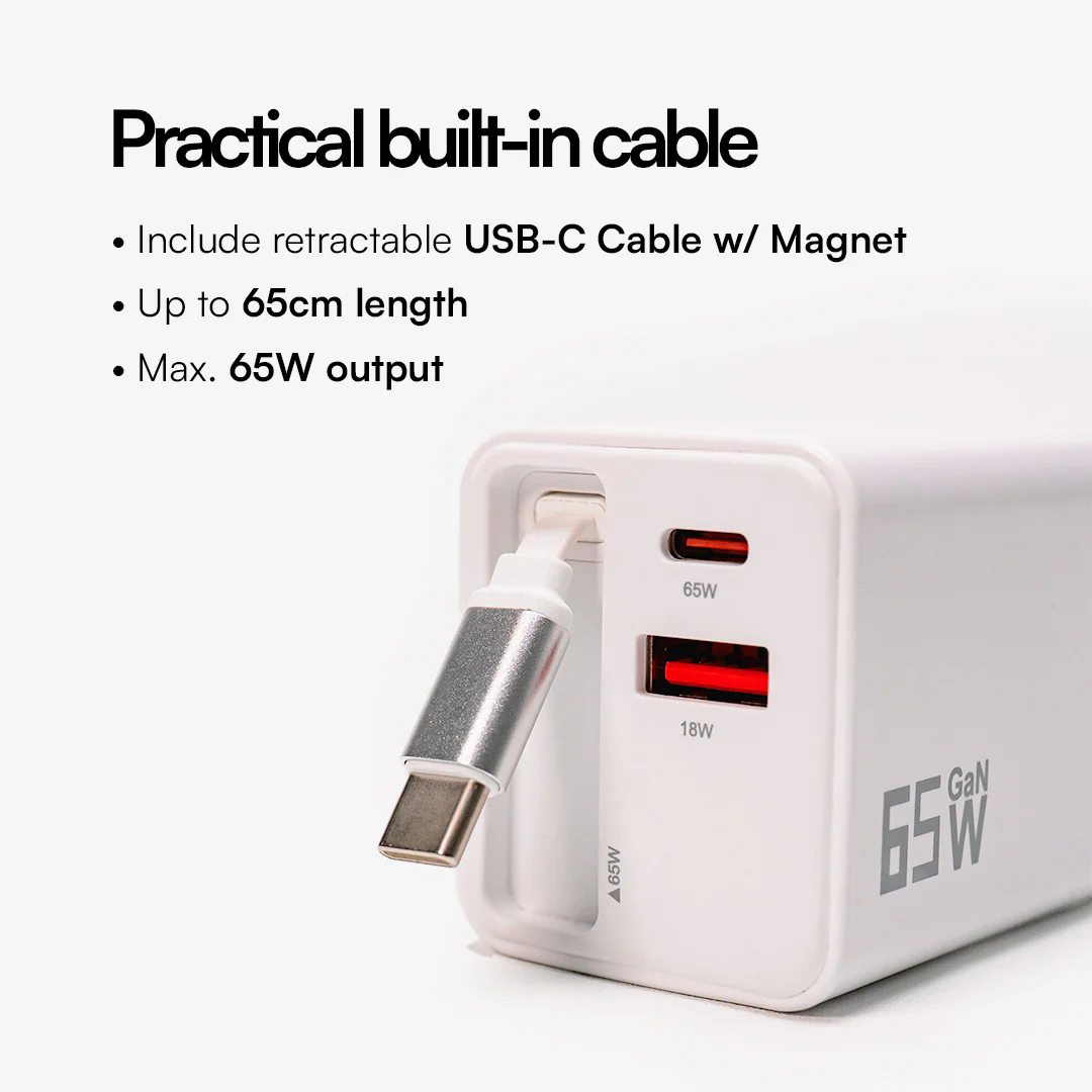 NOOK C1 65W GaN Retractable Charger - Image 2