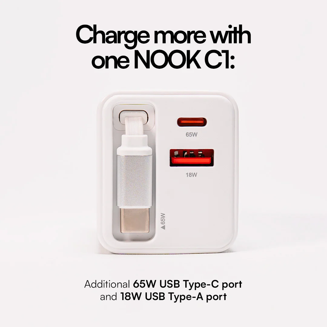 NOOK C1 65W GaN Retractable Charger - Image 3