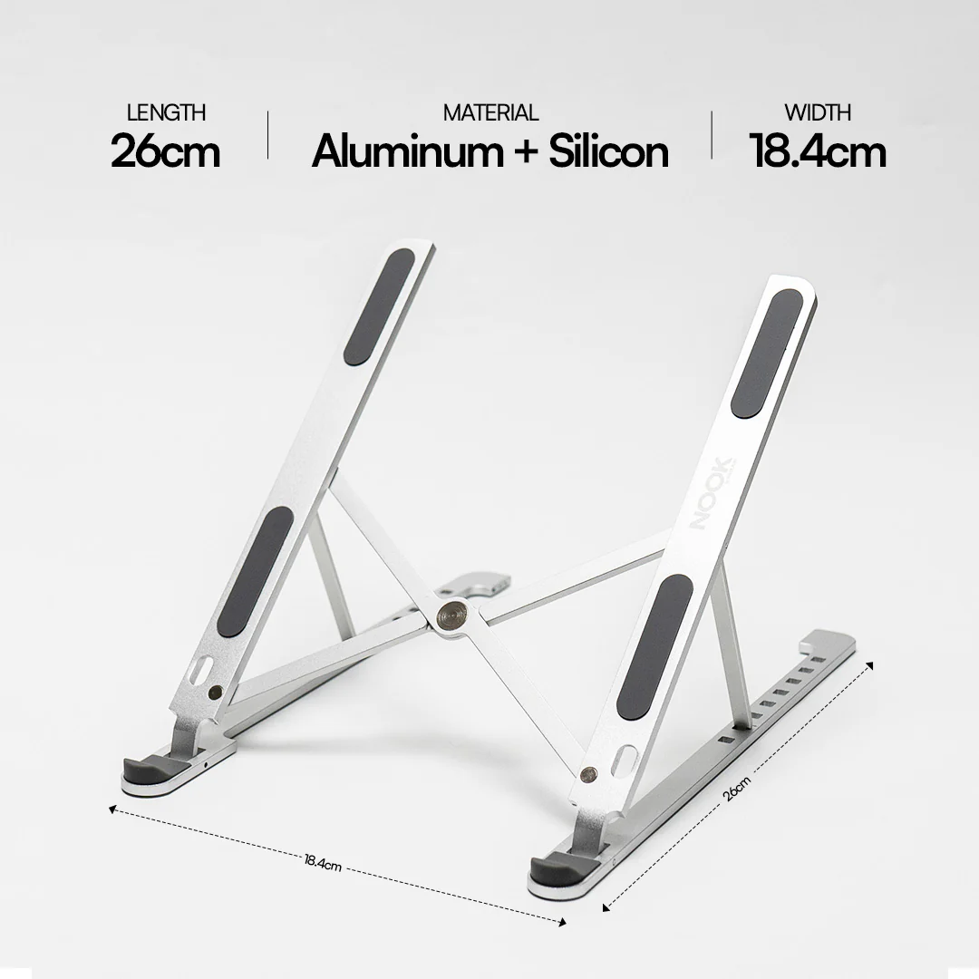 NOOK L11 Foldable Laptop Stand Gray - Image 3