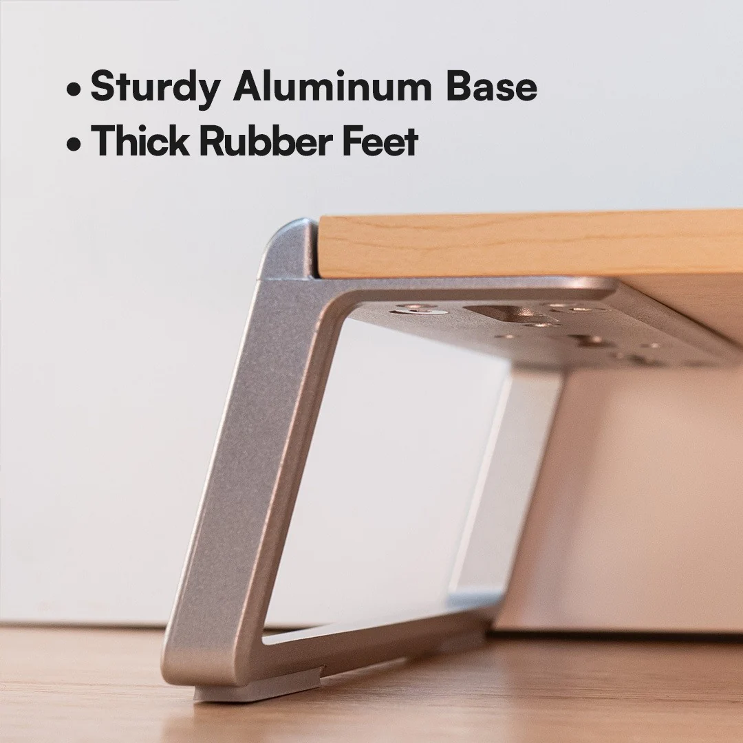 NOOK LAPTOP MONITOR RISER Wooden Aluminum Stand - Image 4