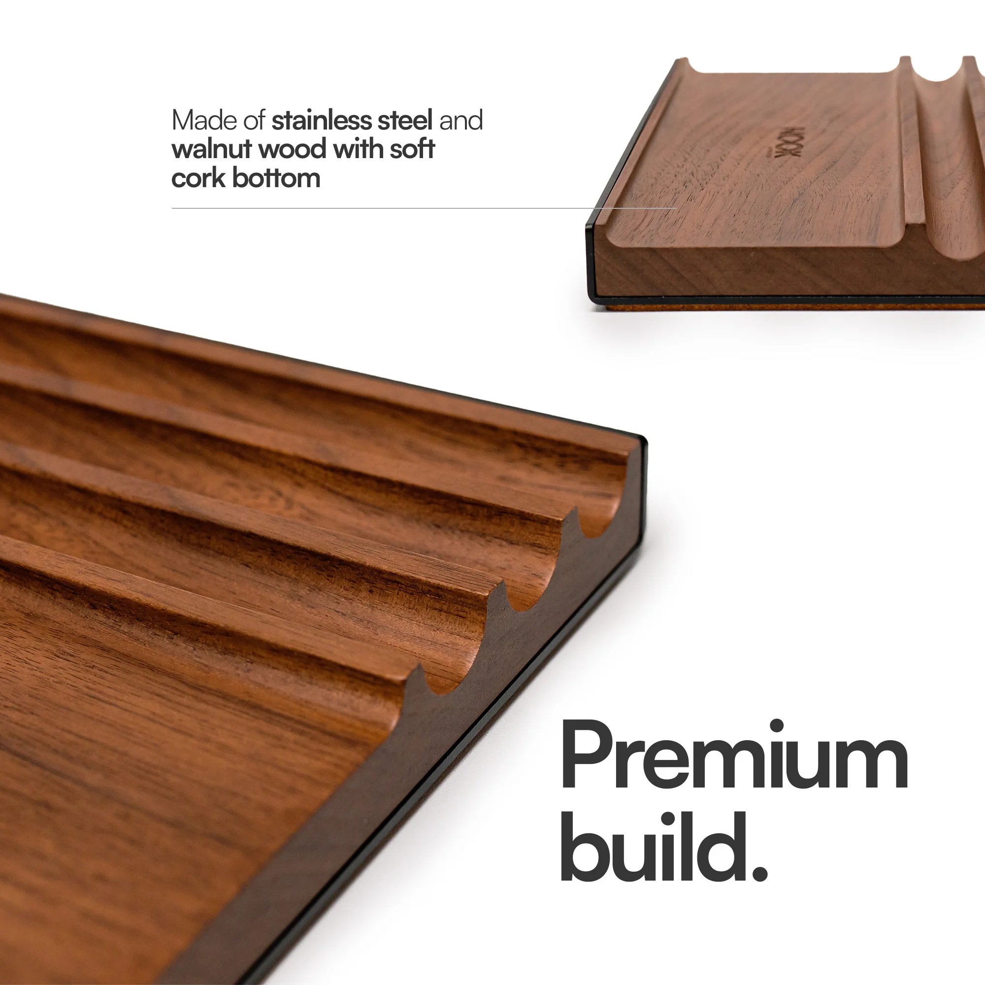 NOOK PEN DESK TRAY Walnut Wood Standalone Wooden Tray Organizer - Image 3