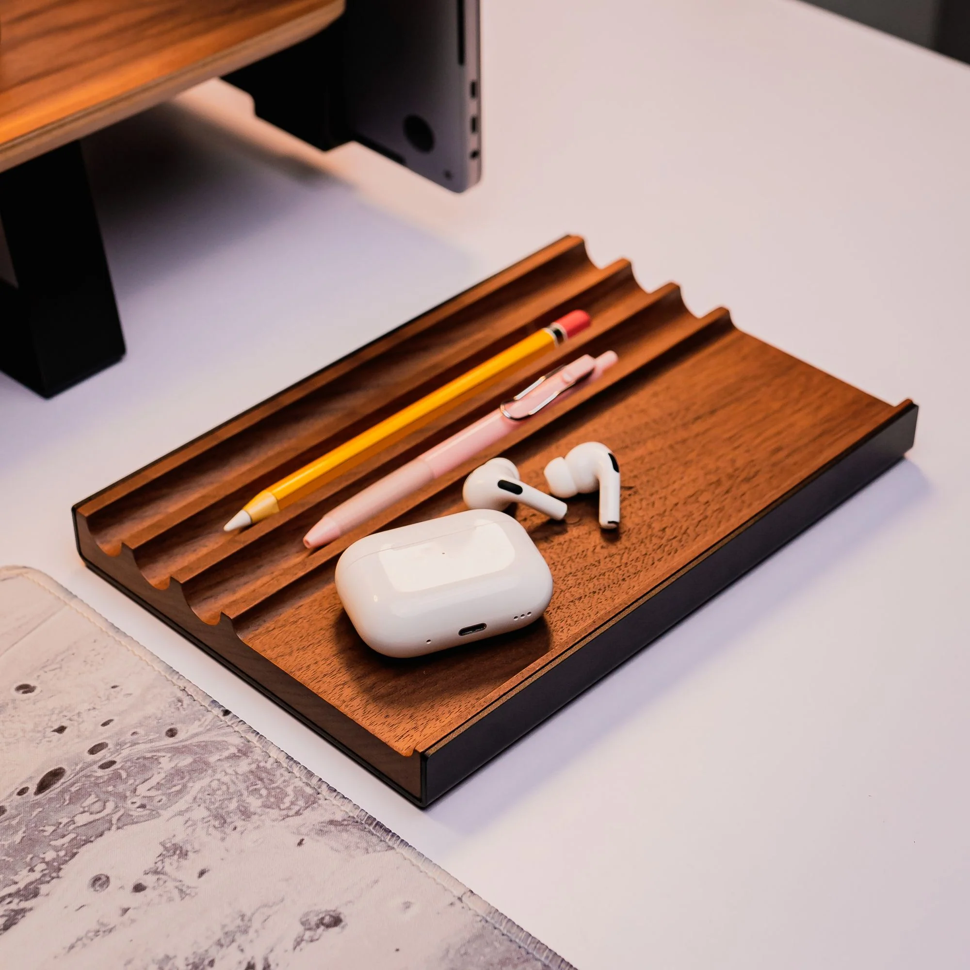NOOK PEN DESK TRAY Walnut Wood Standalone Wooden Tray Organizer - Image 6