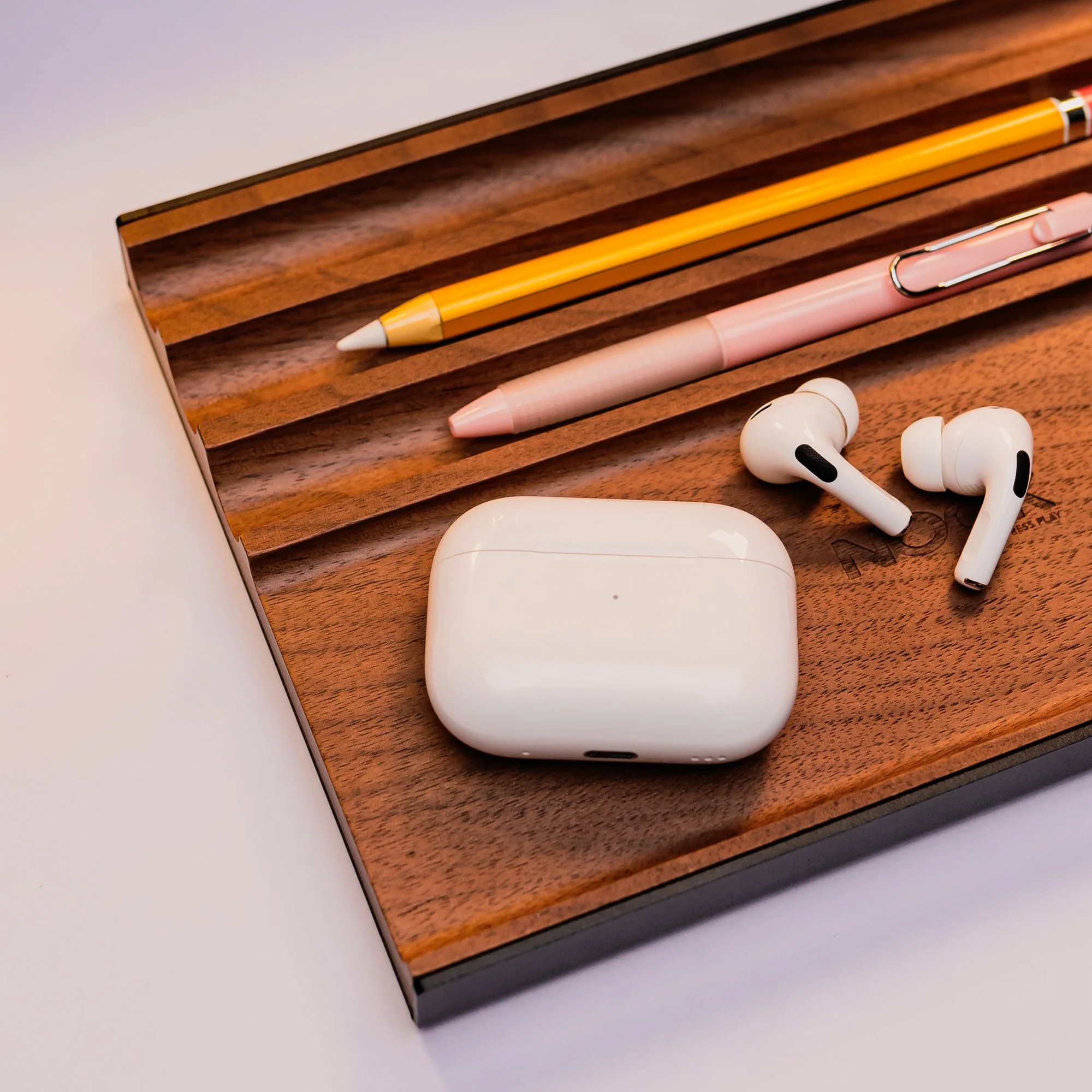 NOOK PEN DESK TRAY Walnut Wood Standalone Wooden Tray Organizer - Image 9