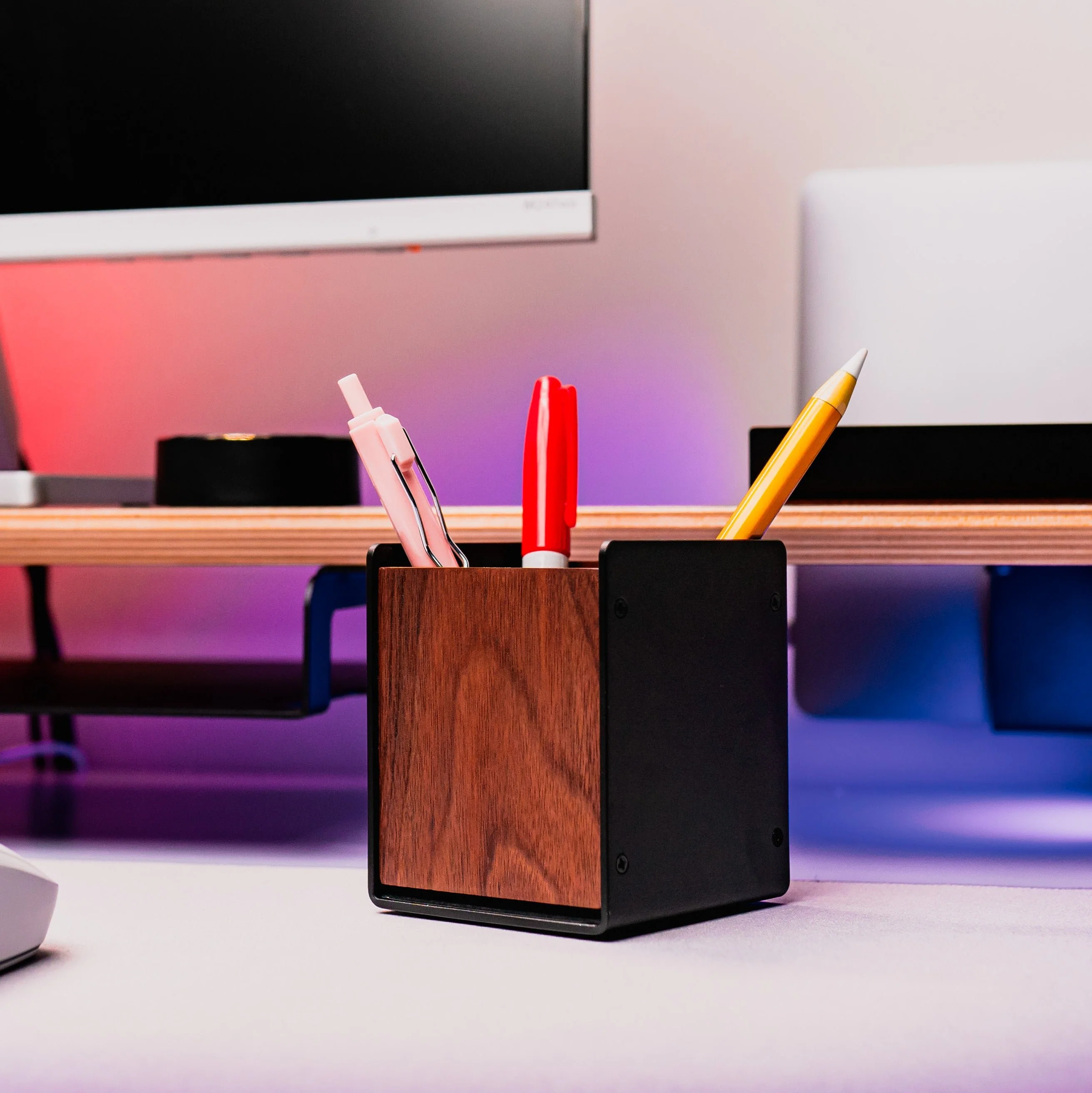 NOOK Wooden Pen Box Holder Organizer Tempat Pen Pensil Alat Tulis - Image 2