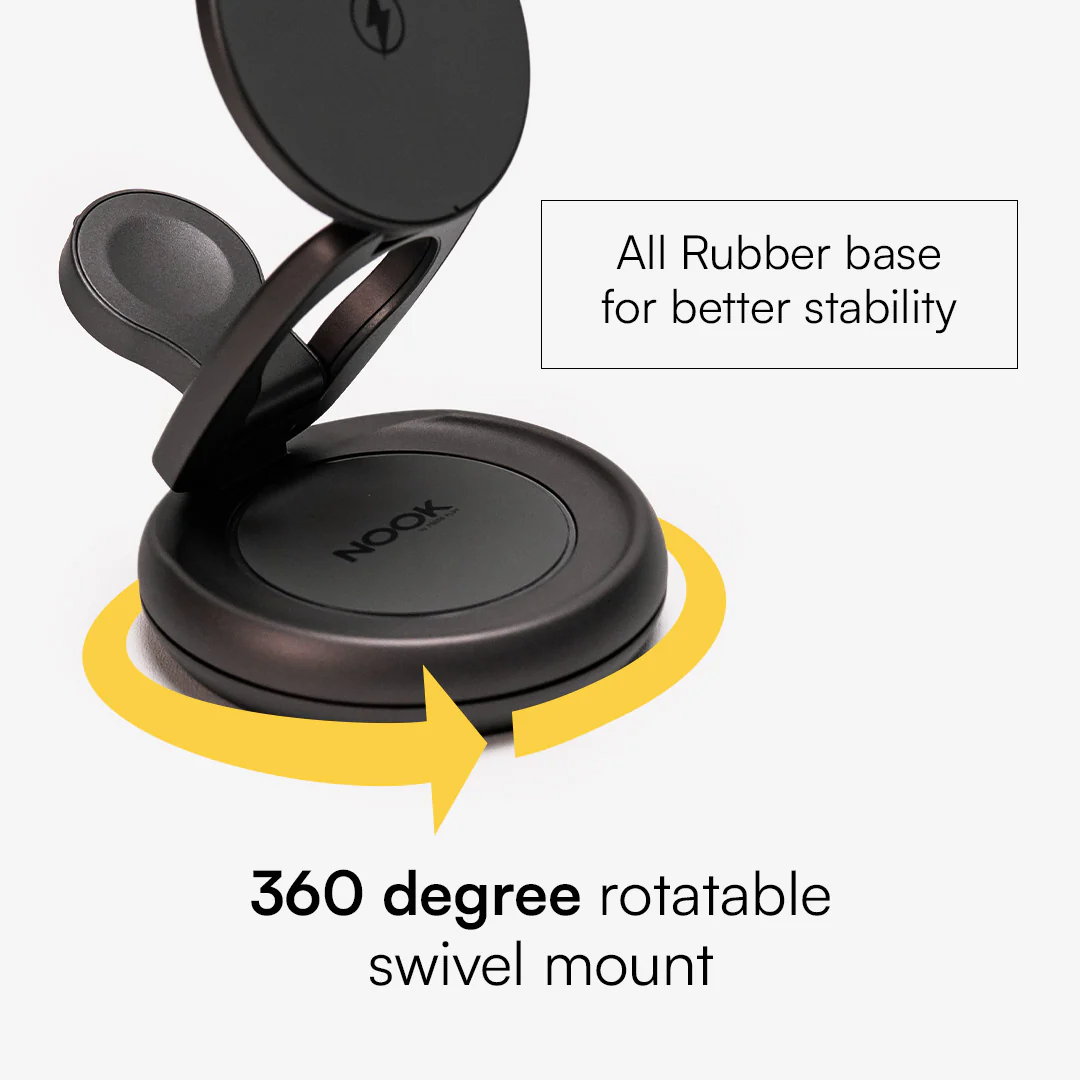 NOOK WC1 15W 3in1 Wireless Foldable Magnetic Charger Stand - Image 3