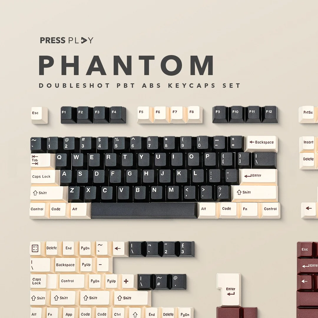 PHANTOM PBT ABS Doubleshot Keycaps Keycap Set by Press Play