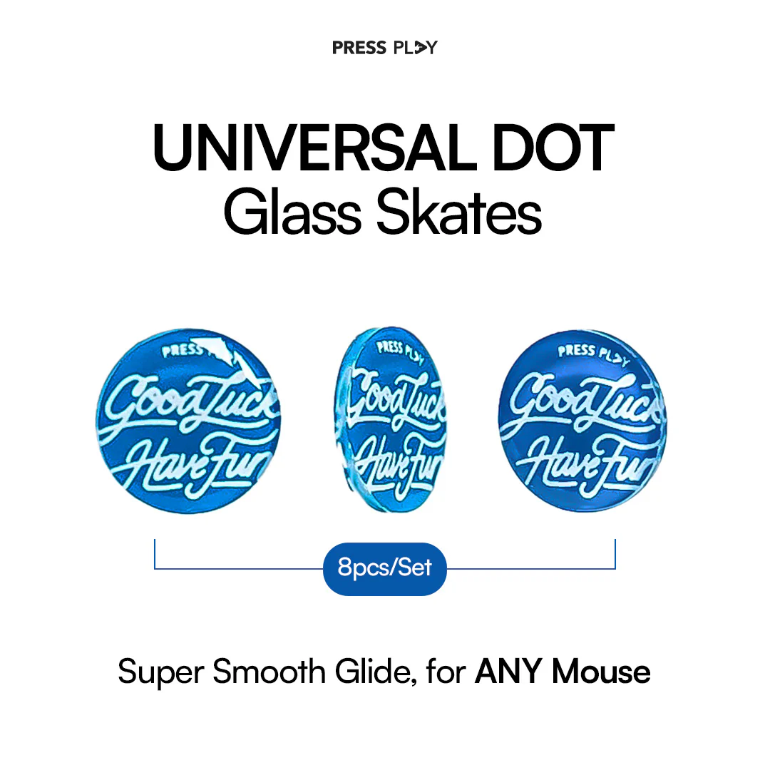 Press Play UNIVERSAL DOT GLASS SKATES for Gaming Mouse All Brands