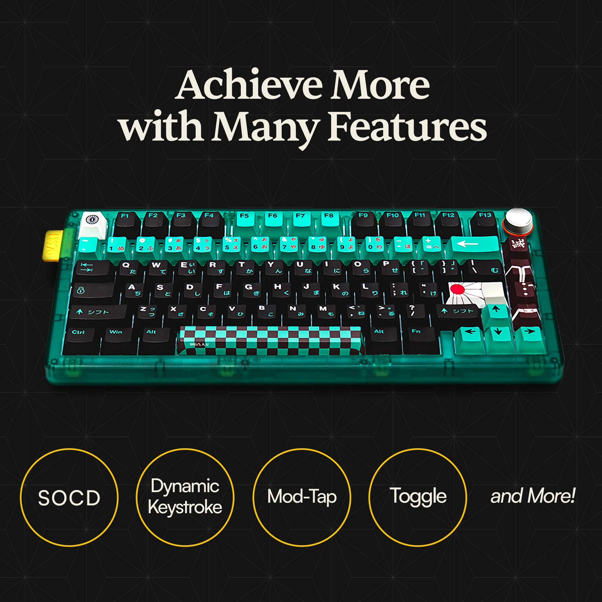 Press Play x Demon Slayer ESSENTIAL75 HE TANJIRO Edition 75% Rapid Trigger Hall Effect Keyboard - Image 3