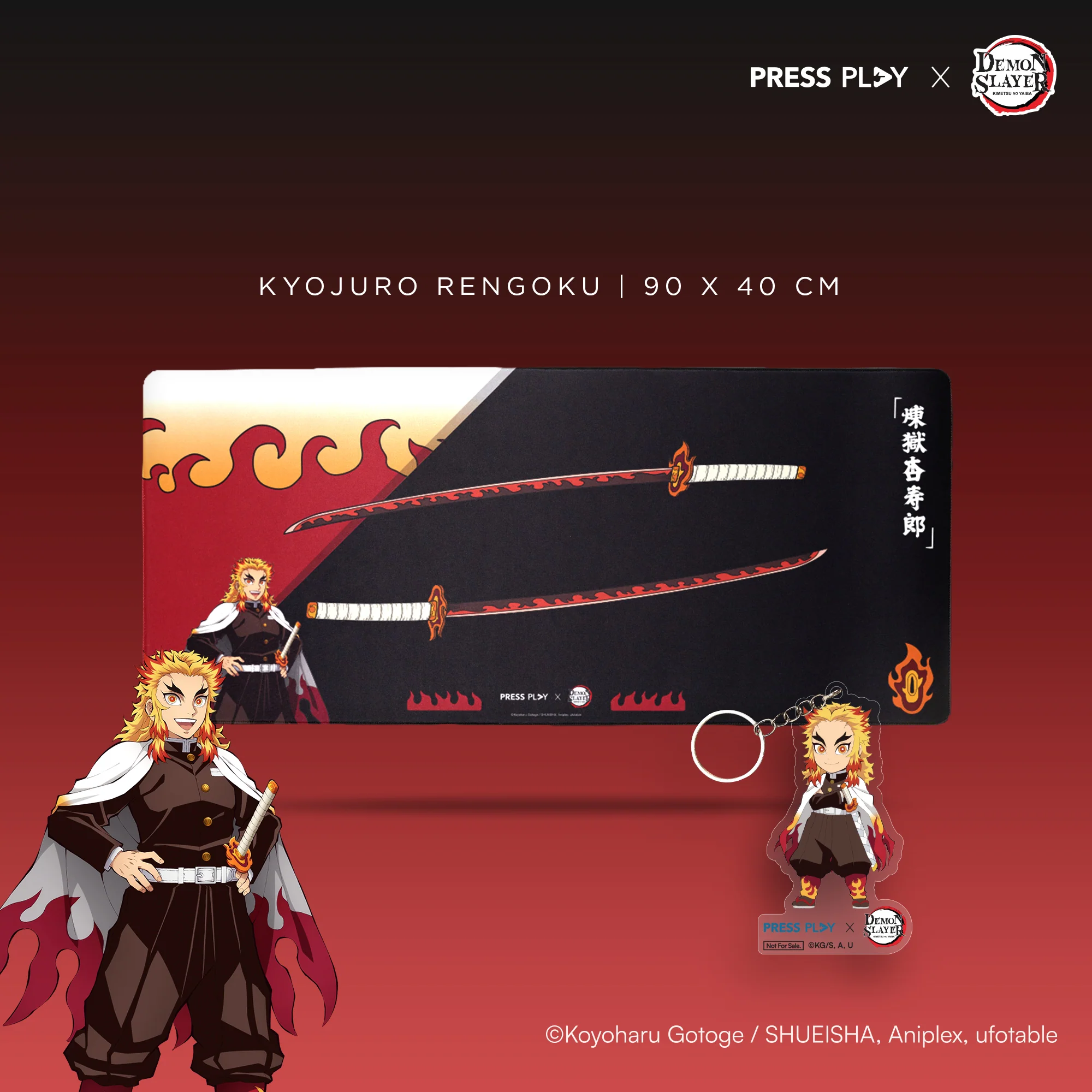PRESS PLAY x DEMON SLAYER NICHIRIN 40x90 Gaming Deskmat Mousepad - Image 3