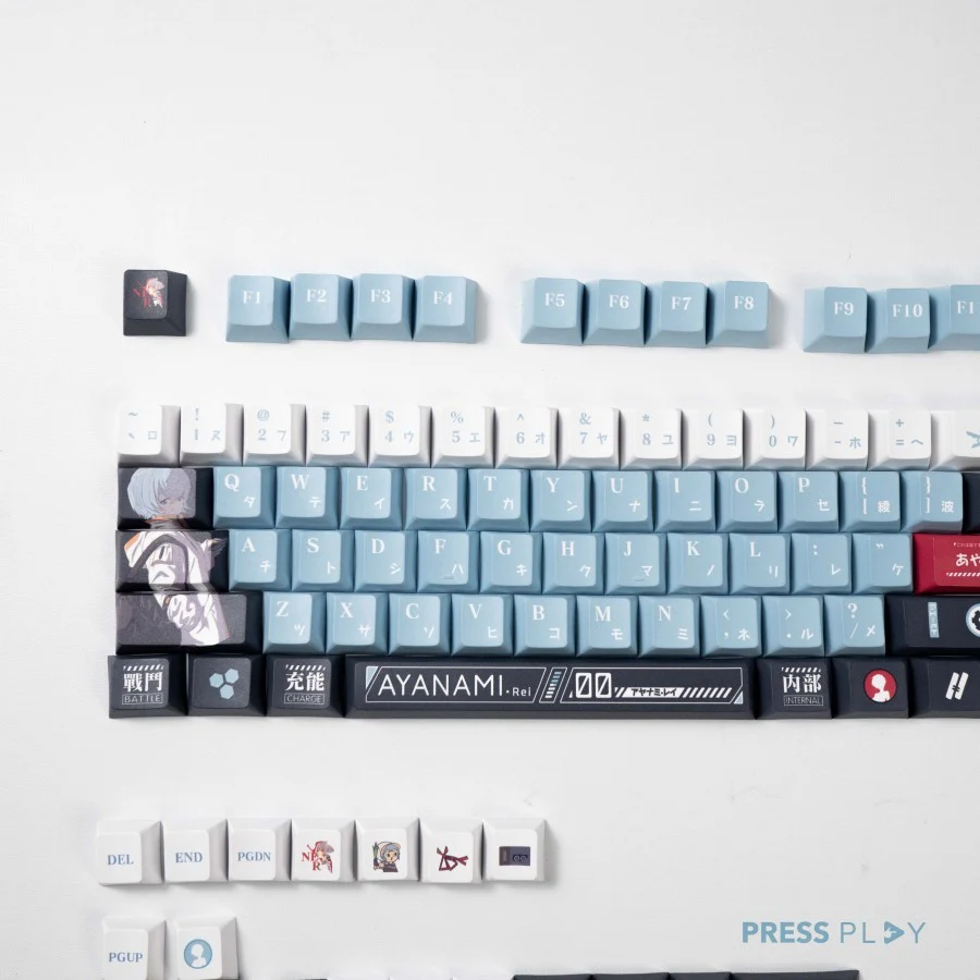 Rei Ayanami EVANGELION PBT Dye Sub 142 Keycaps Mechanical Keyboard - Image 2