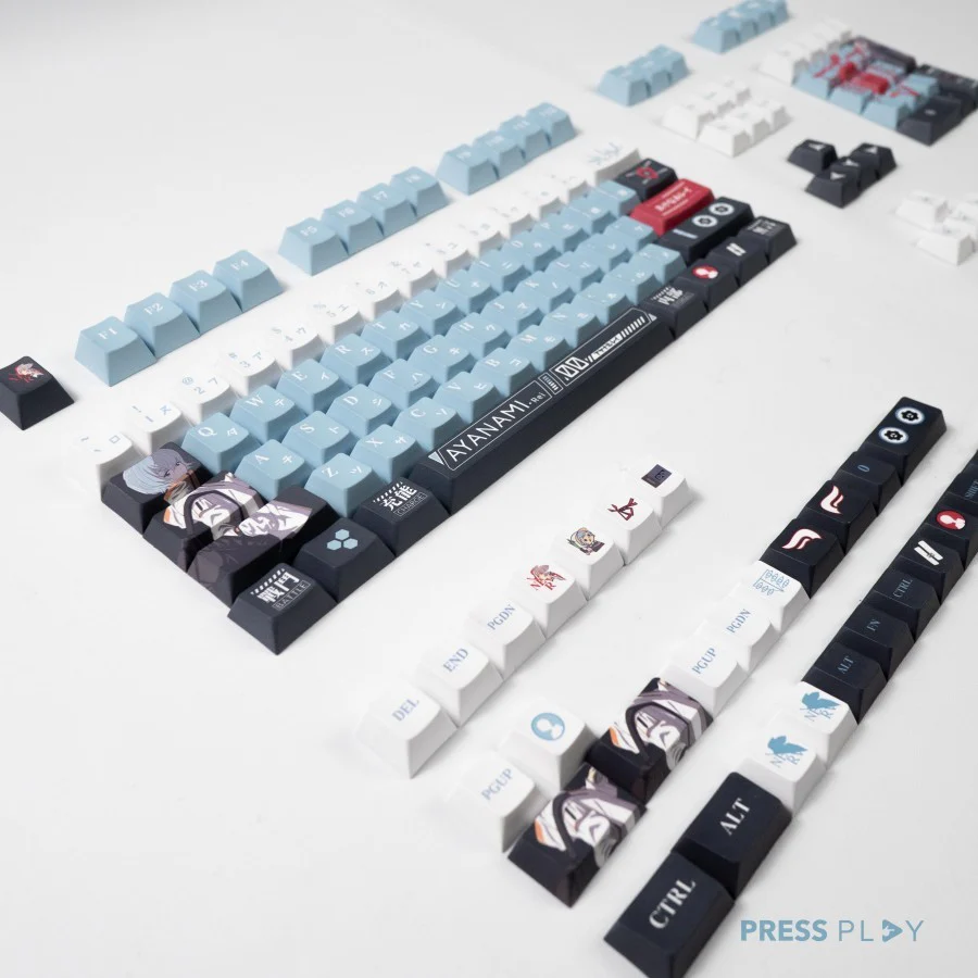 Rei Ayanami EVANGELION PBT Dye Sub 142 Keycaps Mechanical Keyboard - Image 3