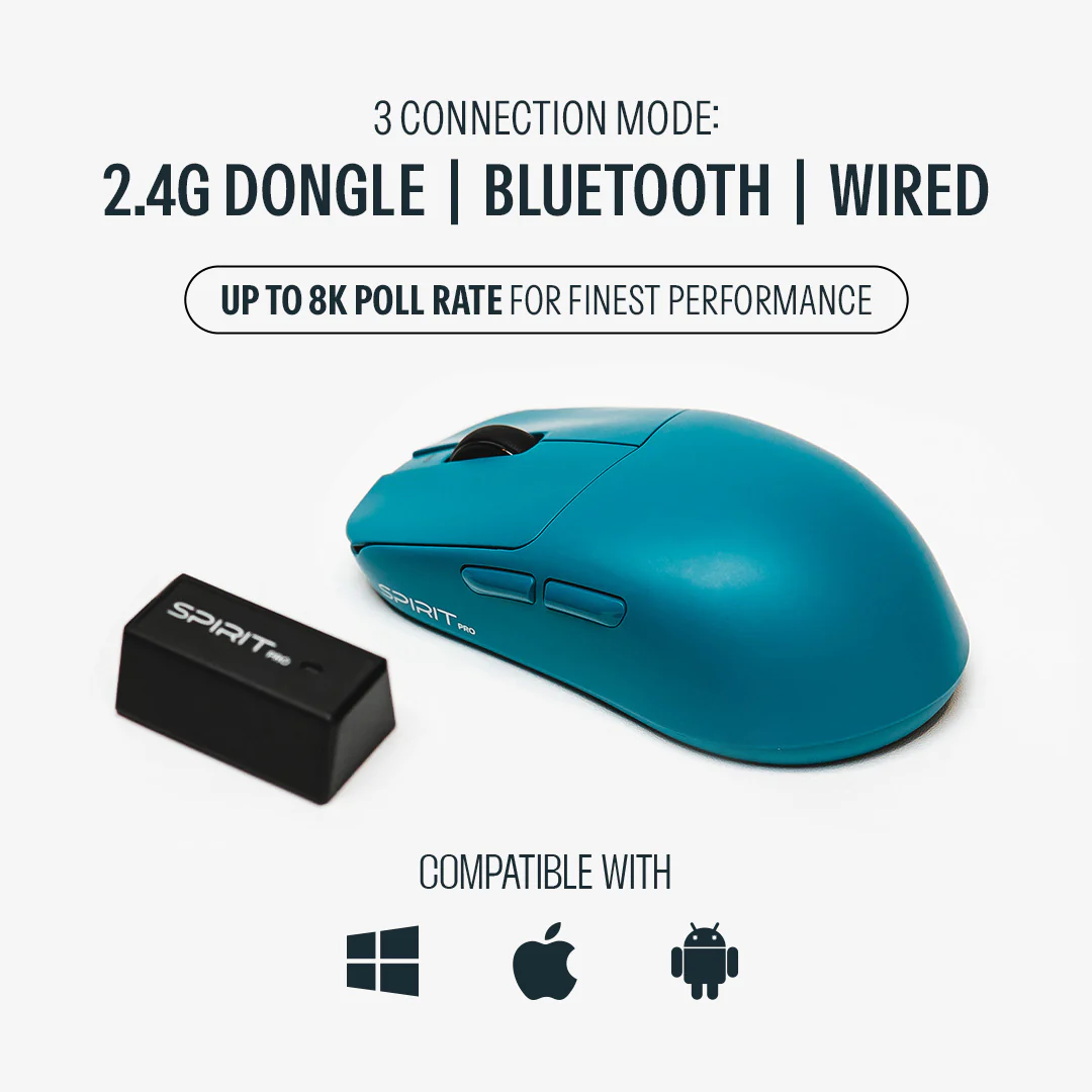 SPIRIT Pro 8K PAW3950 Wireless Gaming Mouse + Charging Dock - Image 4