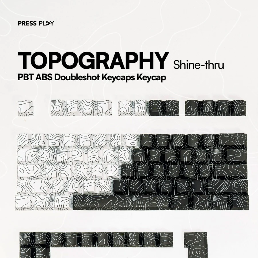 TOPOGRAPHY Shine-thru PBT Dye Sub Keycaps