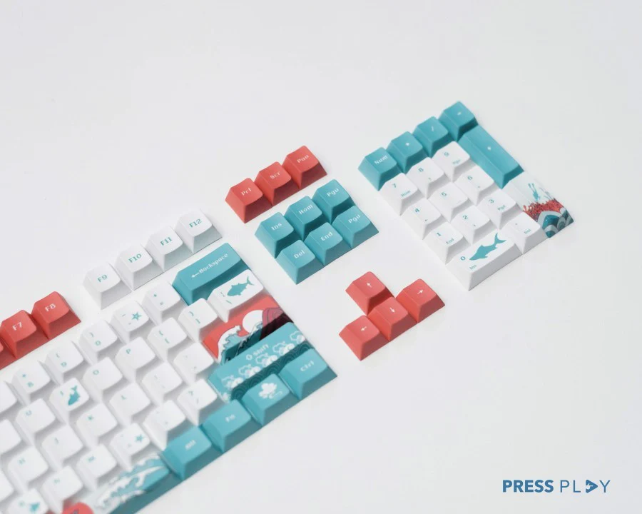 Ukiyo Sea Waves PBT Dye Sub Keycaps 108 Keys - Image 4